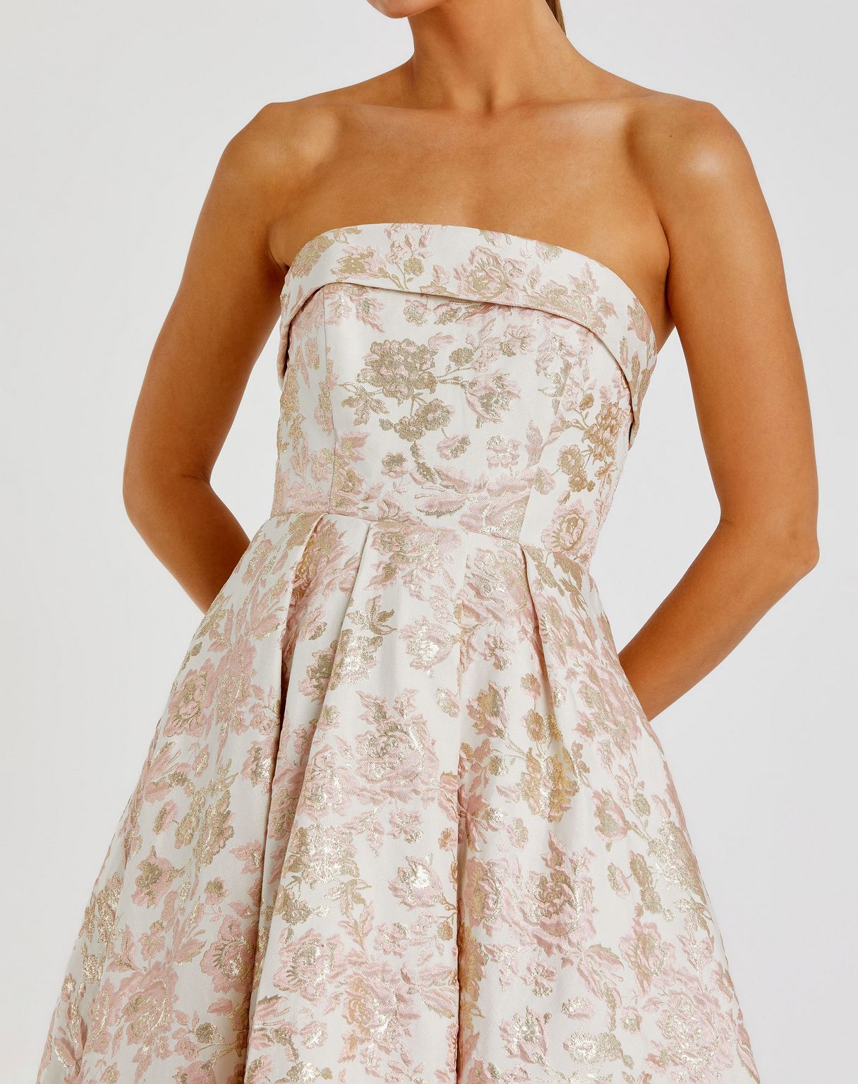 Mac Duggal 68928 Tea Length Floral A Line Cocktail Dress
