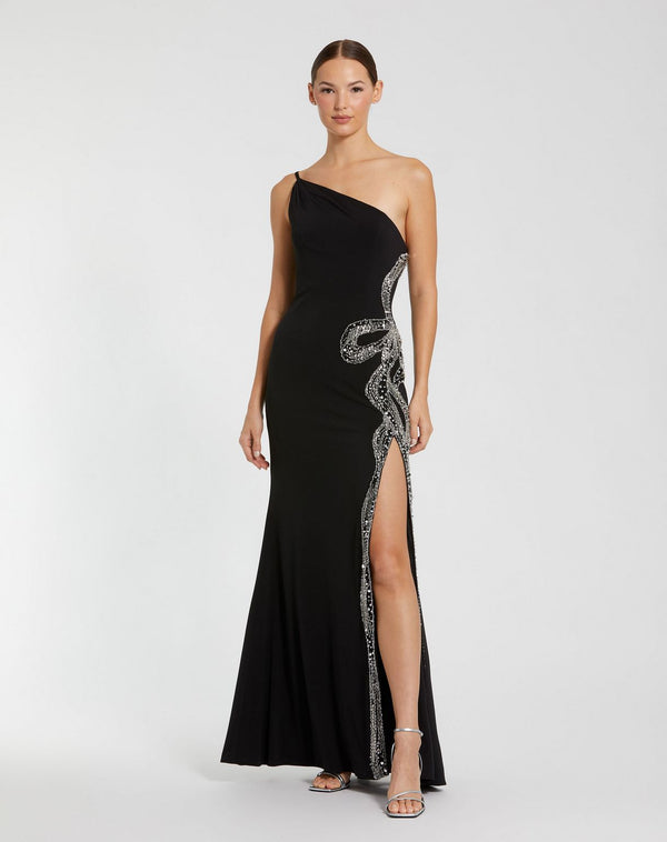 Long Formal Dress Fitted Slit Mac Duggal 68932