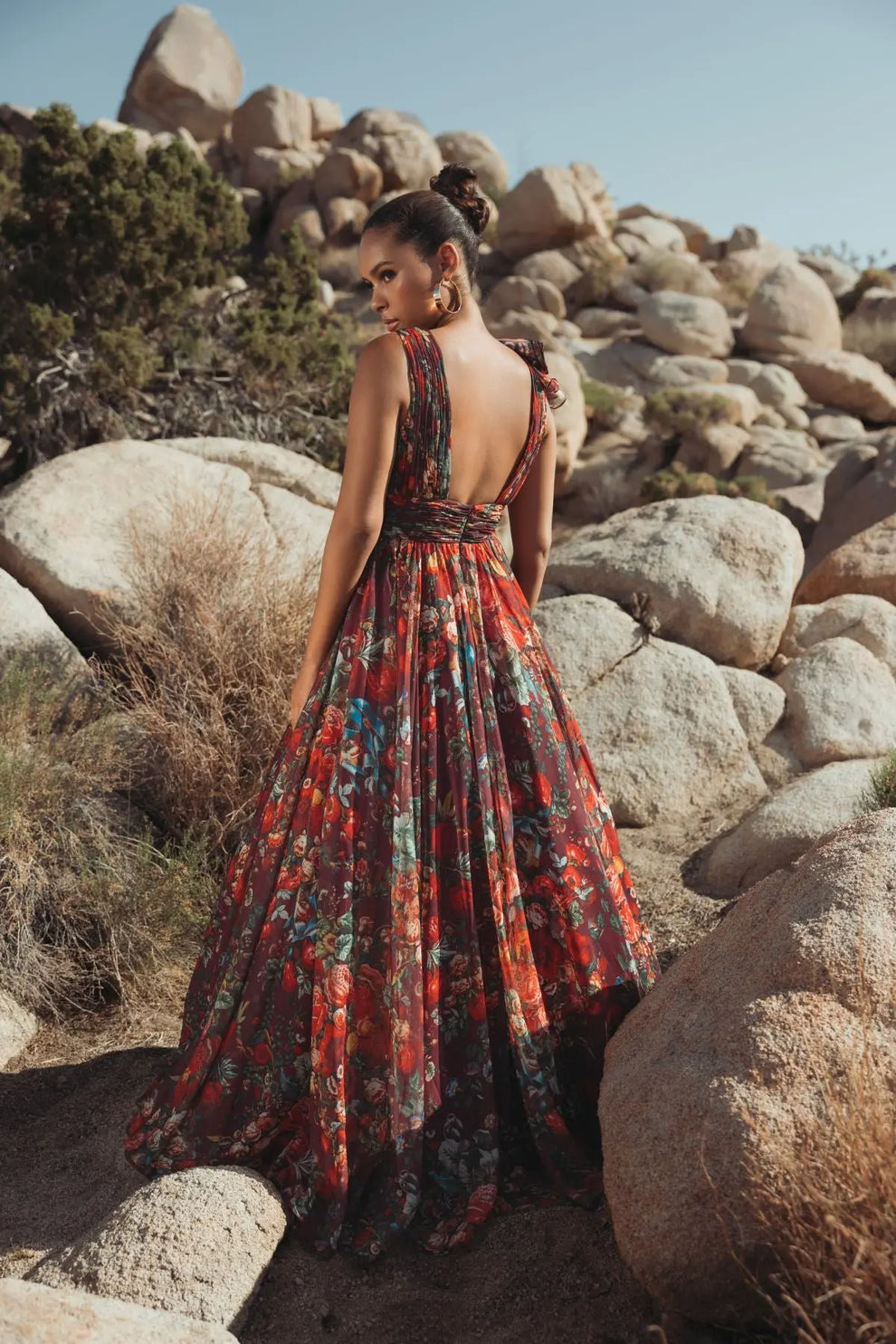 V-Neck Floor-Length Chiffon Occasion Ball Gown Mac Duggal 48856