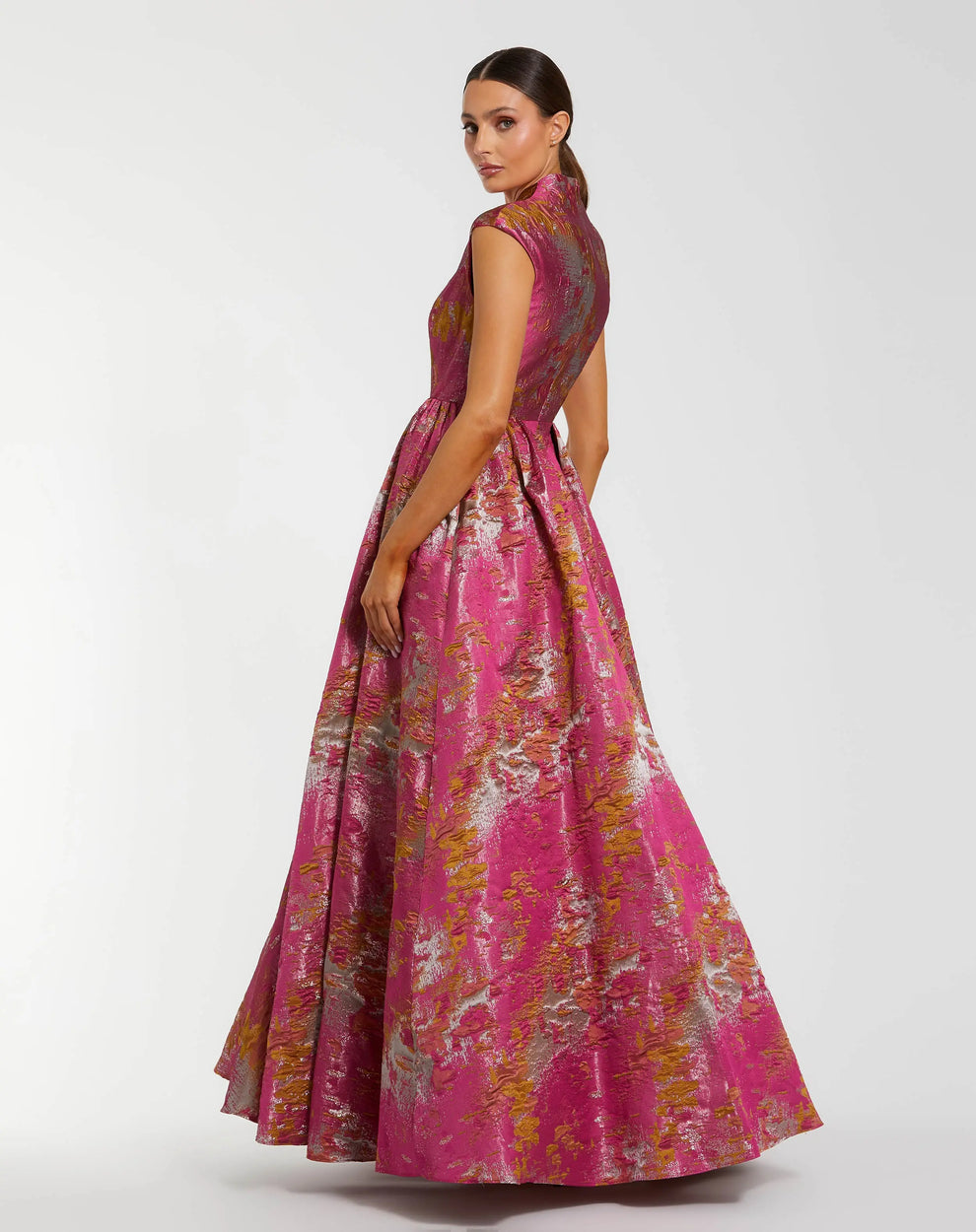 Formal Dresses Ball Gown Long Formal Metallic Evening Dress Raspberry Multi