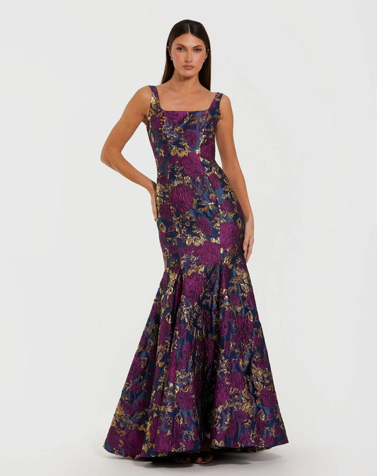 Formal Dresses Floral Long Formal Evening Dress Midnight Multi