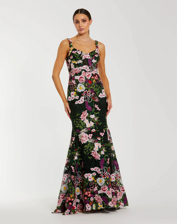 Sweetheart Mermaid Floral Embroidered Gown by Mac Duggal 69004
