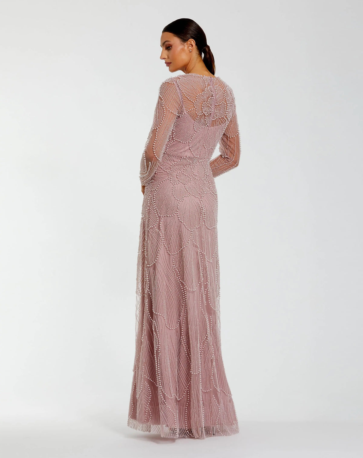 Mother of the Bride Dresses Long Beaded Mother of the Bride Dress Mocha