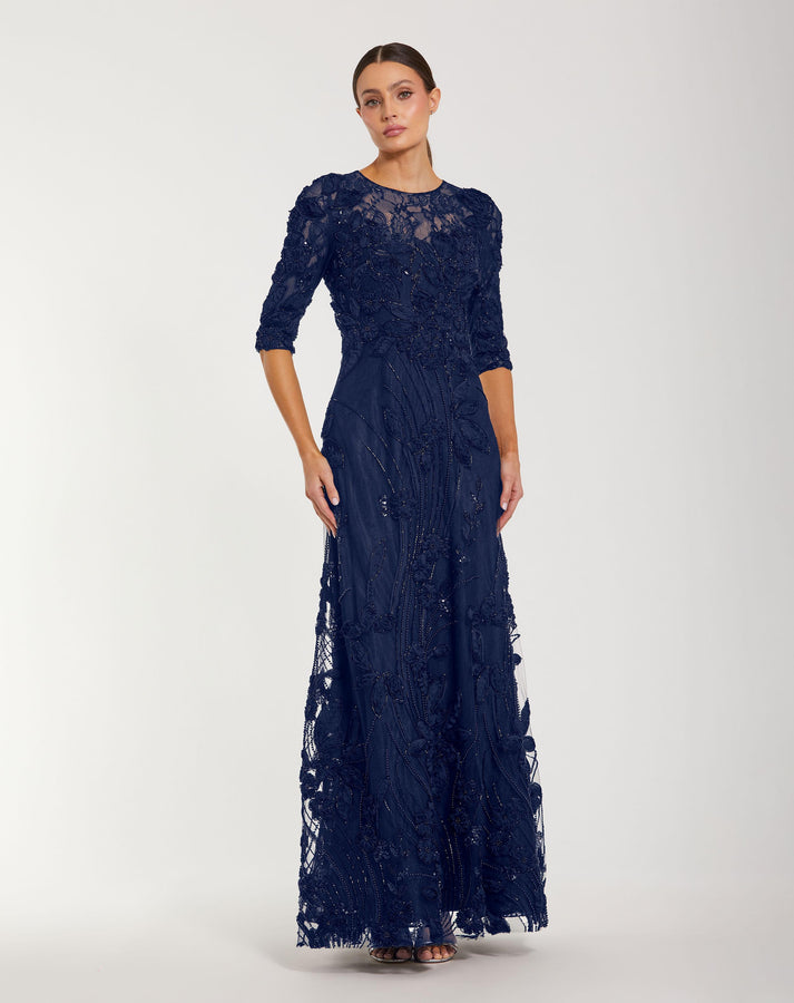 long flowy navy dress Dusk Serenade Maxi Dress Navy/Yellow / M main image 1