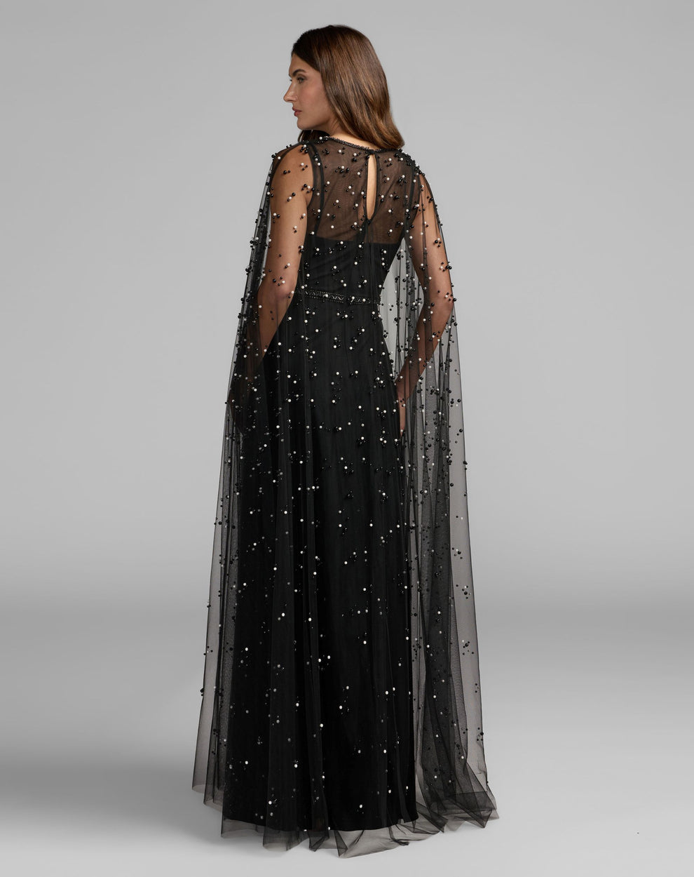 Illusion Floor-Length Tulle Evening Ball Gown Mac Duggal 69025