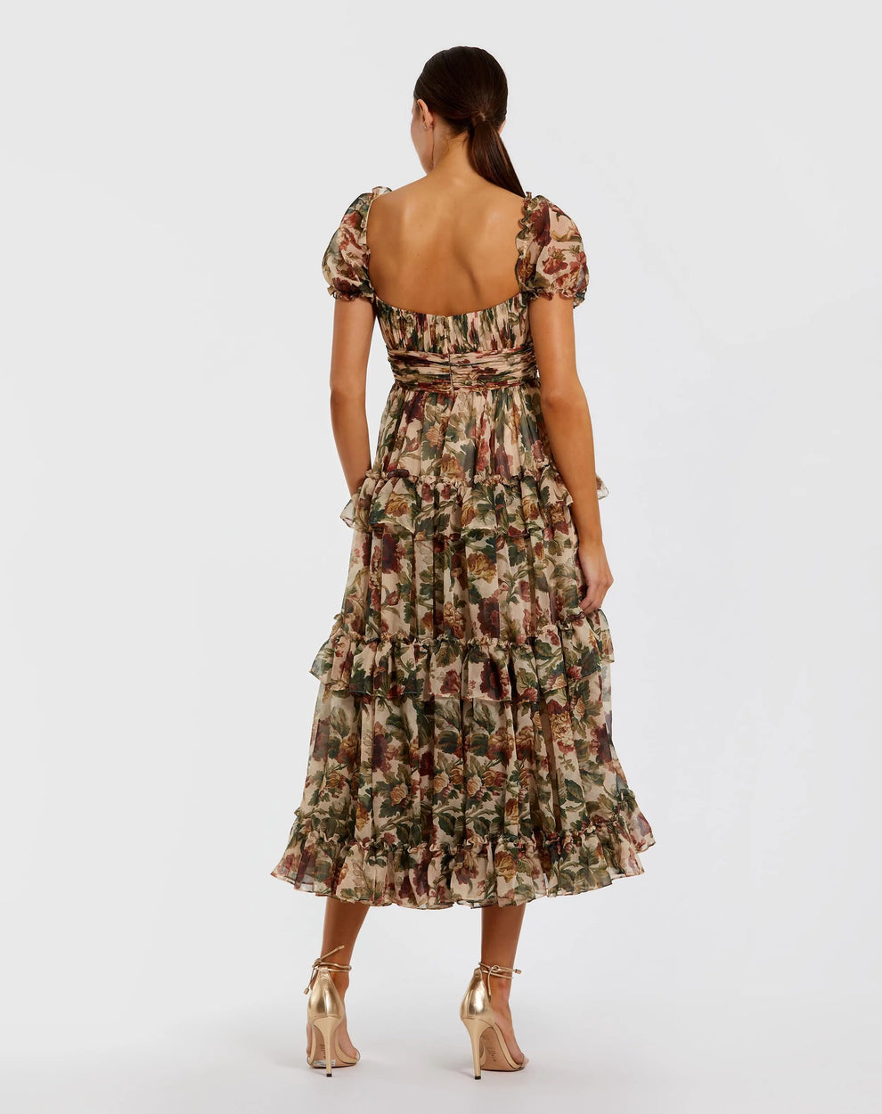 Cocktail Dresses Homecoming A Line Short Ruffle Midi Cocktail Dress Cream Multi