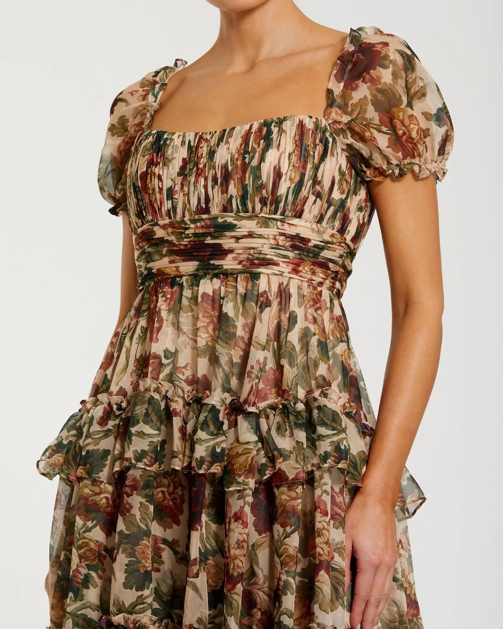 Cocktail Dresses Homecoming A Line Short Ruffle Midi Cocktail Dress Cream Multi