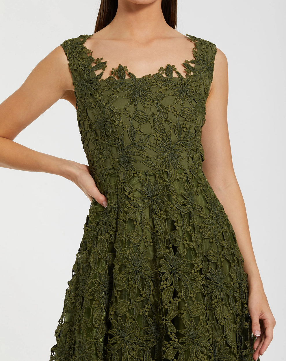 Mac Duggal 69073 Homecoming Midi Lace Short Cocktail Dress