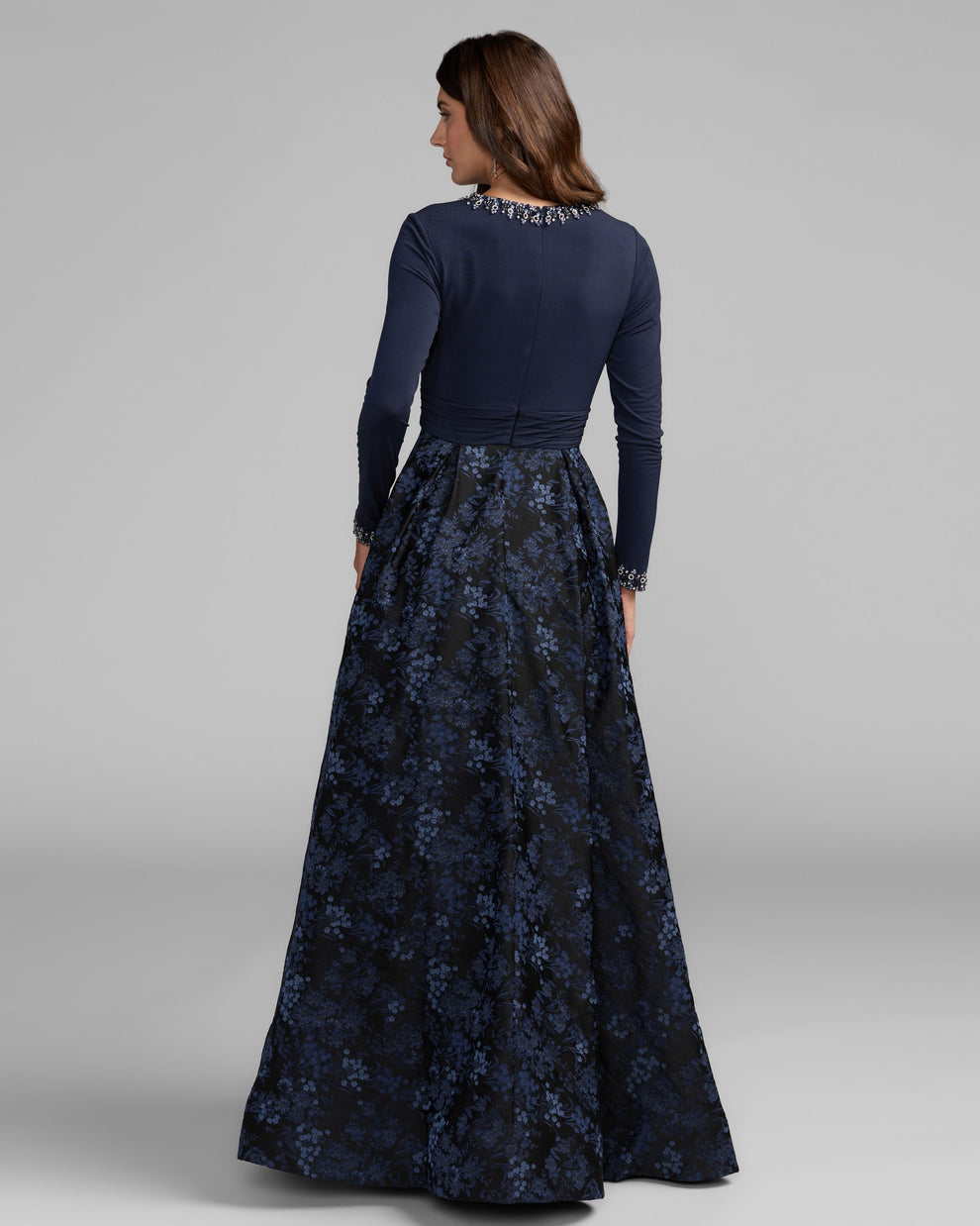 Crew High-Neck Floor-Length Satin Evening Ball Gown Mac Duggal 69082