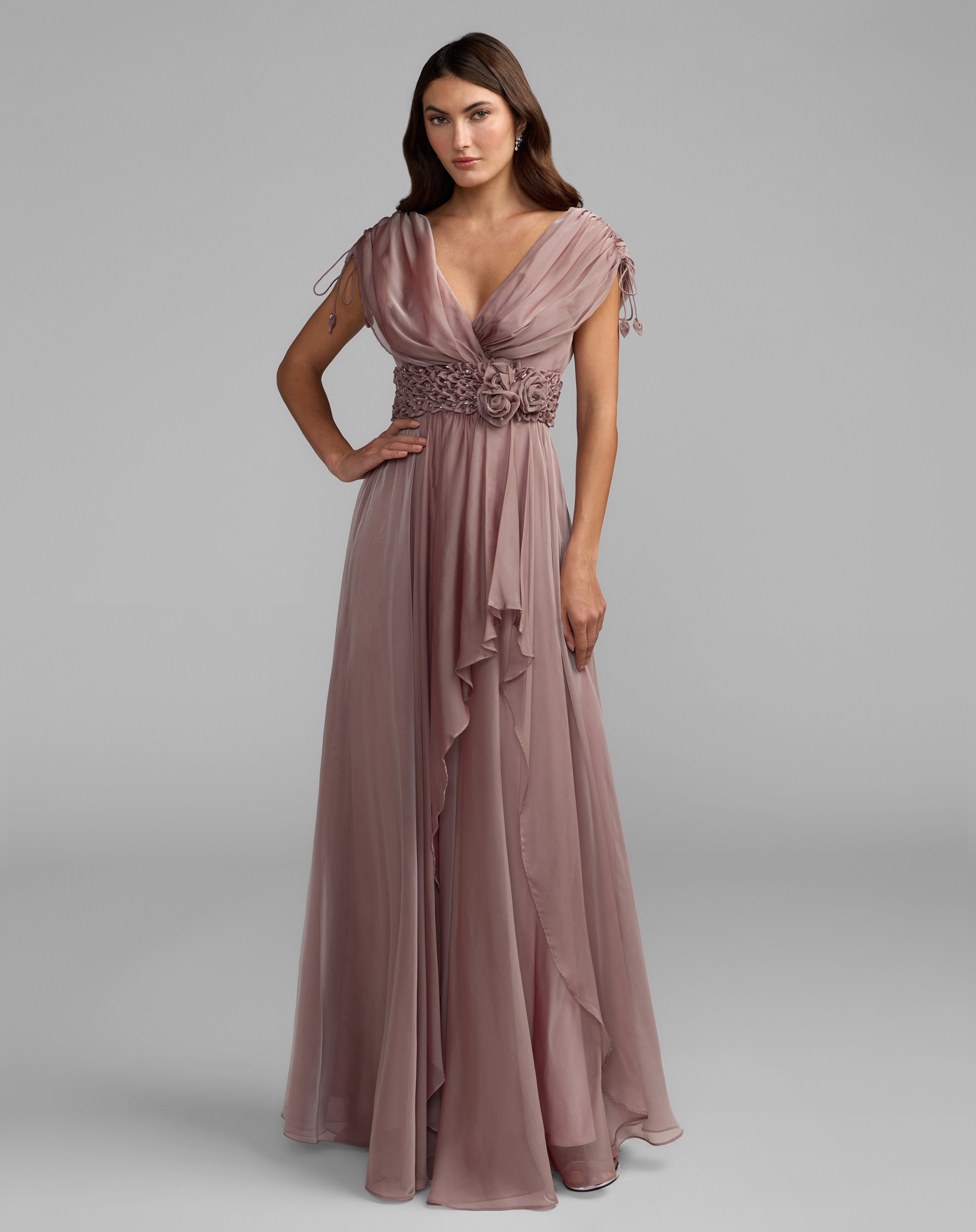 Elegant V-Neck A-Line Evening Dress – The Dress Outlet
