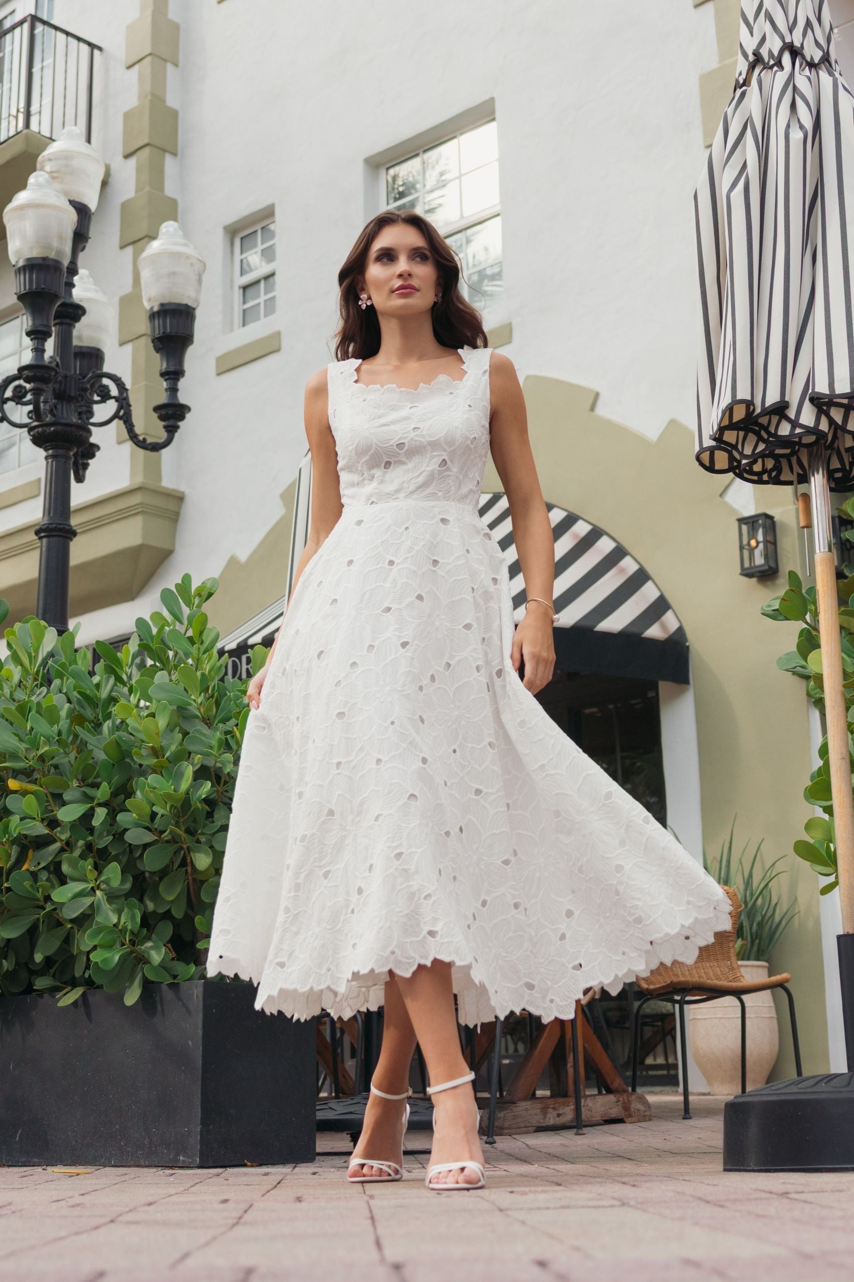 Short Midi A Line Wedding Dress Mac Duggal 69096 – The Dress Outlet
