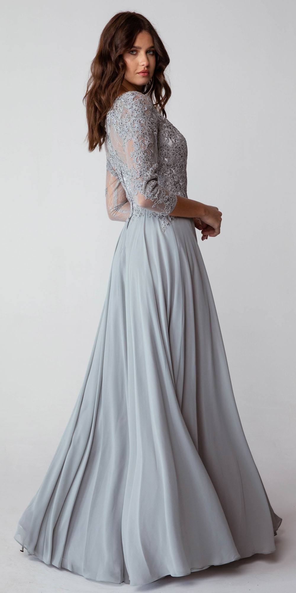 Formal Dresses Long Prom Sequin A line Formal Dress Eureka Fashion 6909 Silver