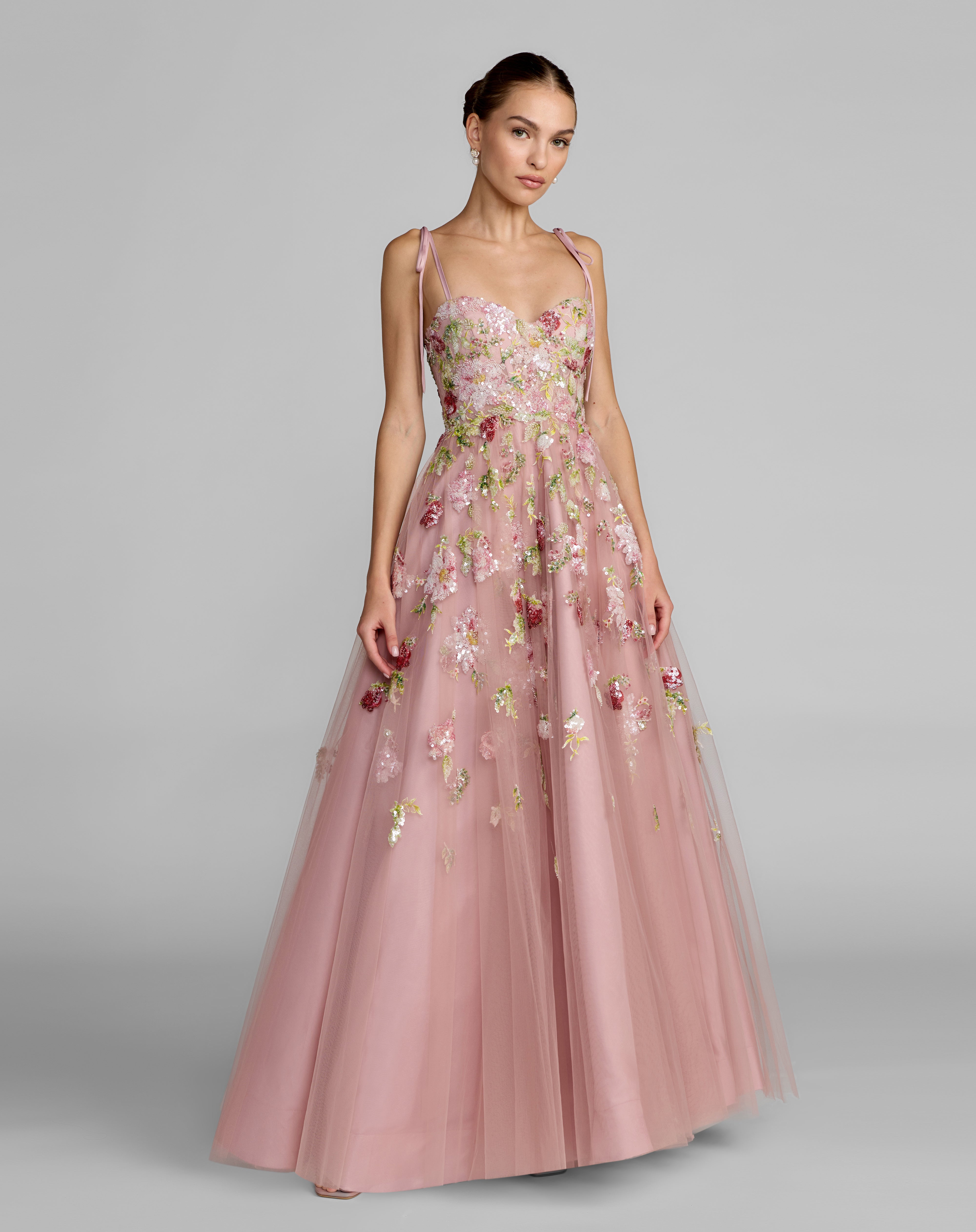 Sweetheart Floor-Length Tulle Prom A-Line Mac Duggal 69143