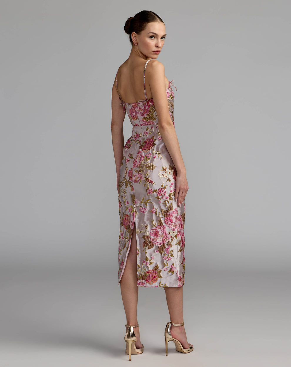 Square Midi Satin Evening Sheath Mac Duggal 69153