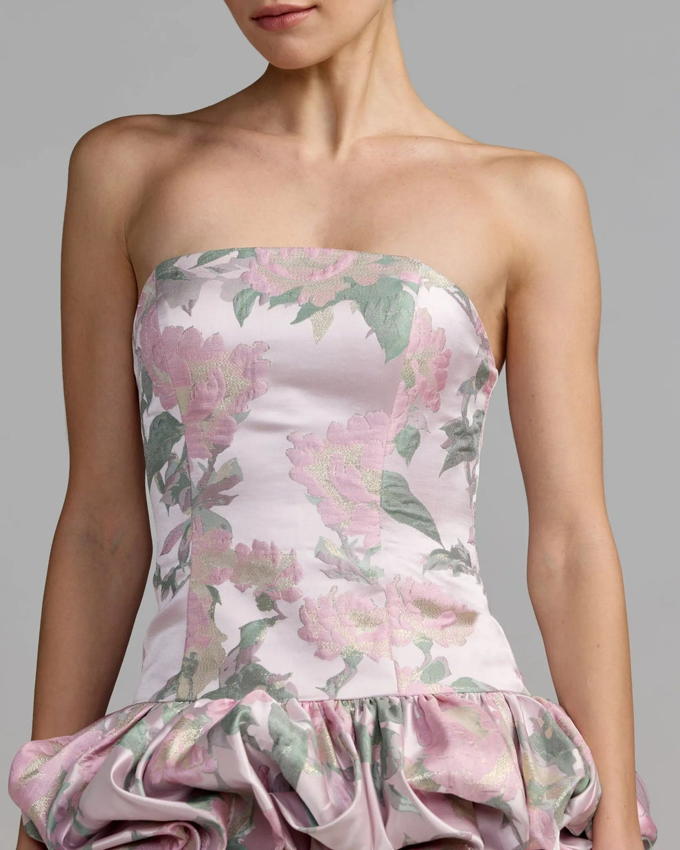 Strapless Straight Neck Mini Satin Cocktail Fit & Flare Mac Duggal 69156