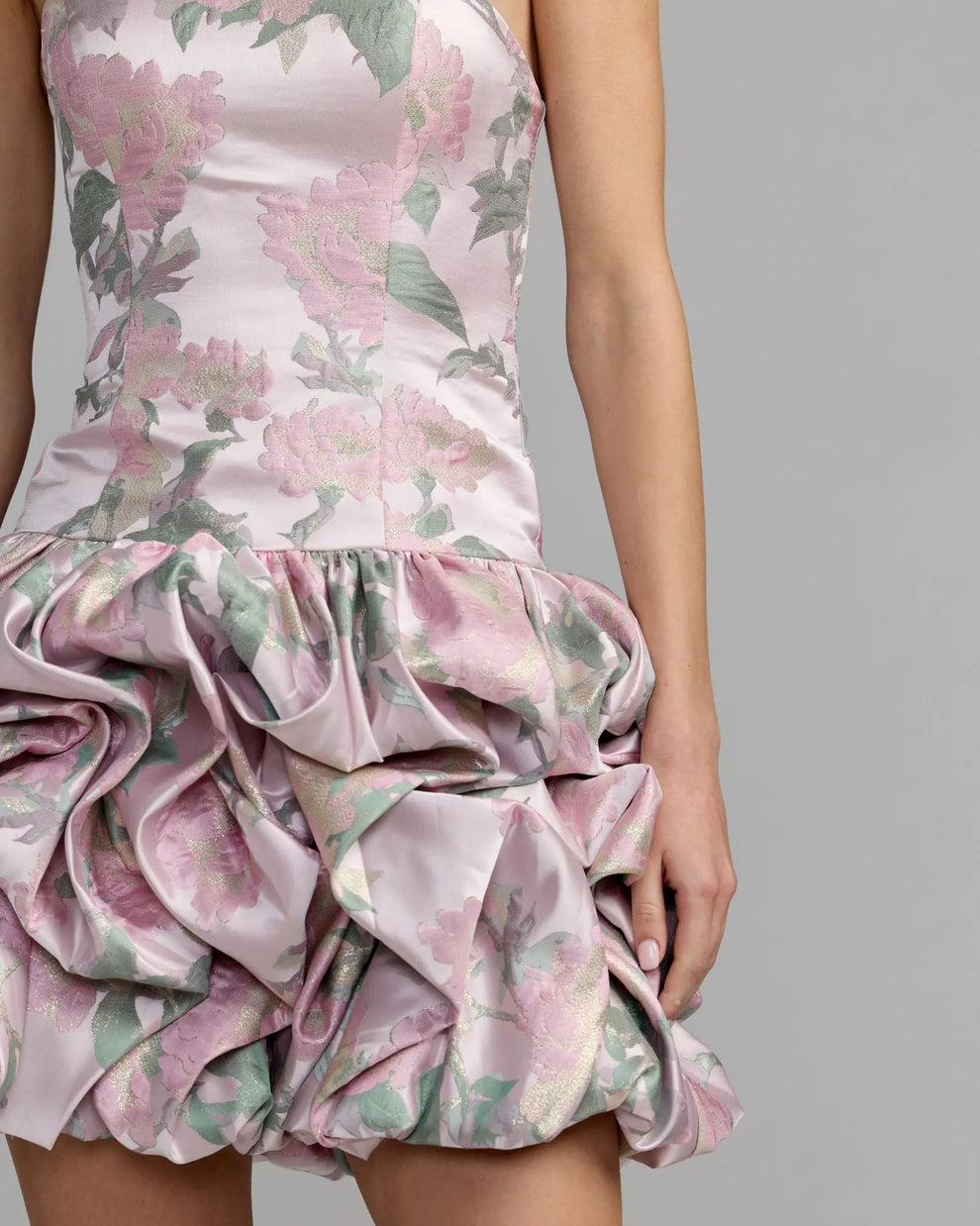 Strapless Straight Neck Mini Satin Cocktail Fit & Flare Mac Duggal 69156