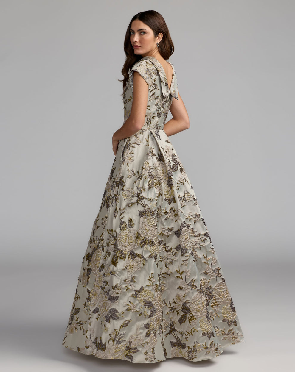 Crew High-Neck Floor-Length Organza Evening Ball Gown Mac Duggal 69161