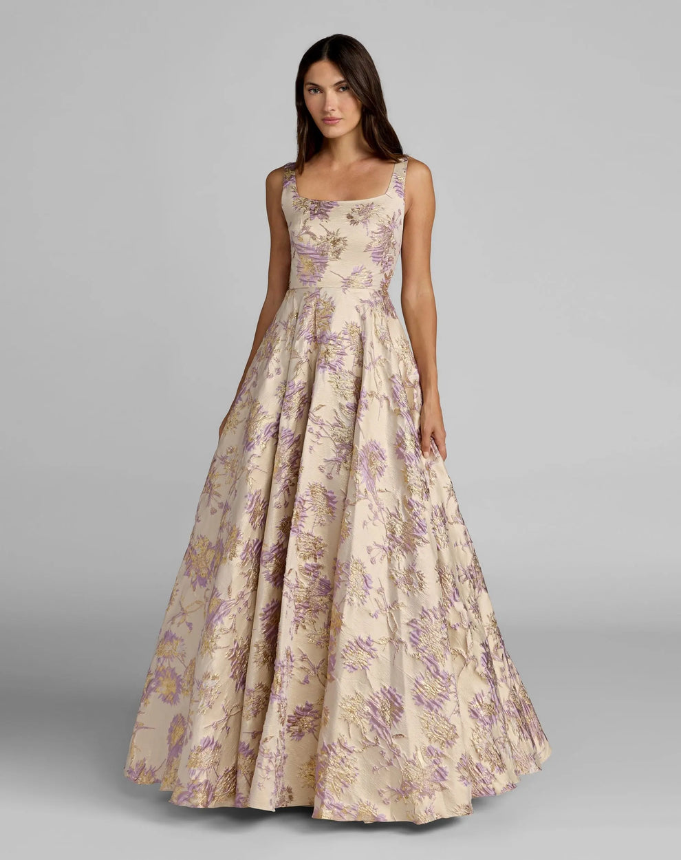 Square Floor-Length Mikado Evening A-Line Mac Duggal 69163