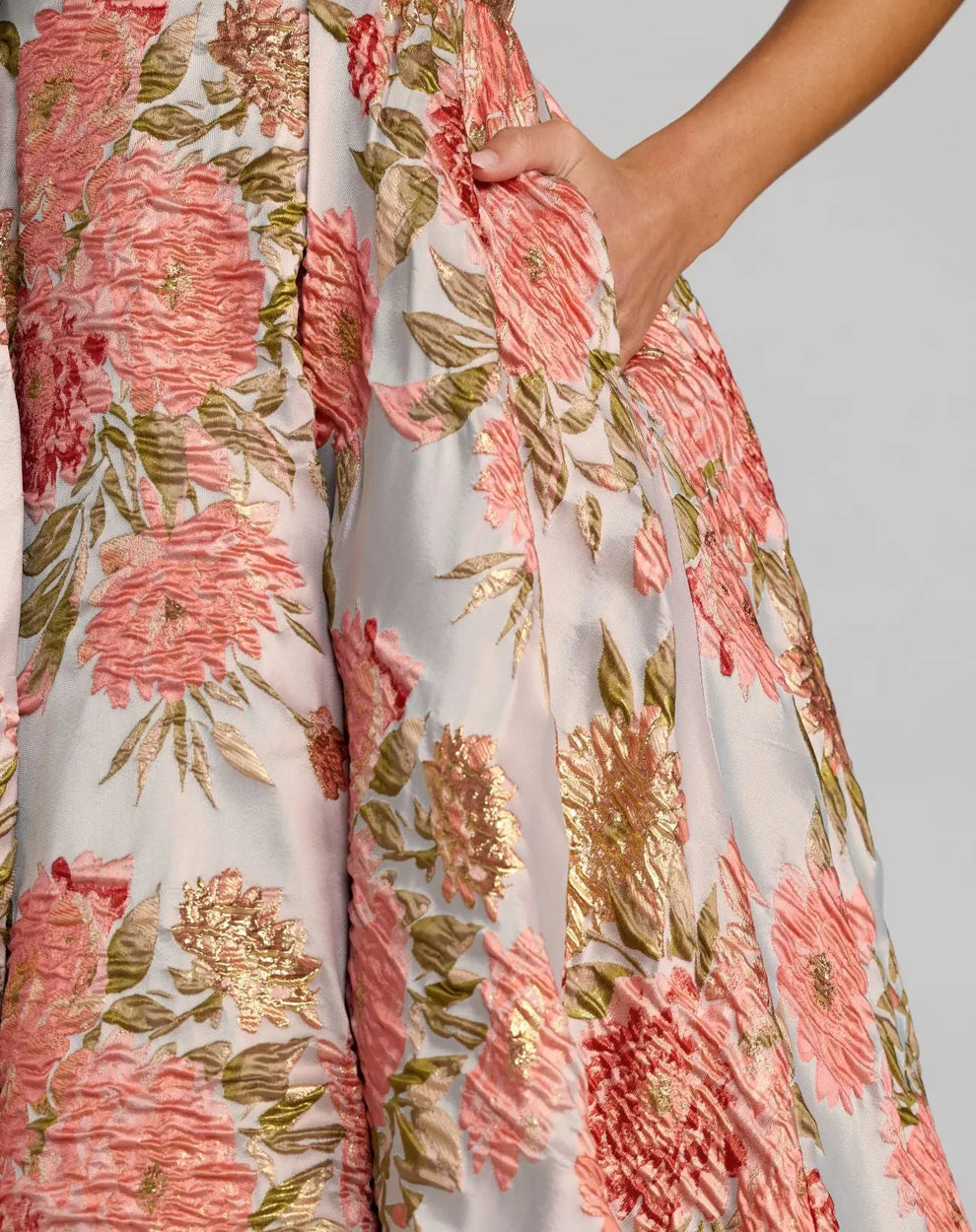 Strapless Long Floral Ball Gown by Mac Duggal 69169 in Pastel Multi