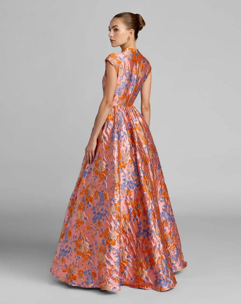V-Neck Floor-Length Mikado Evening Gown A-Line Mac Duggal 69171