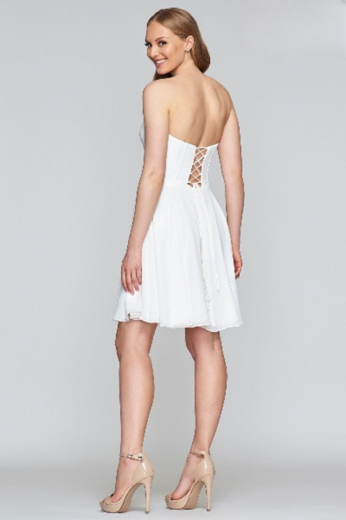 Cocktail Dresses Homecoming Fitted Short Cocktail Mini Dress Ivory