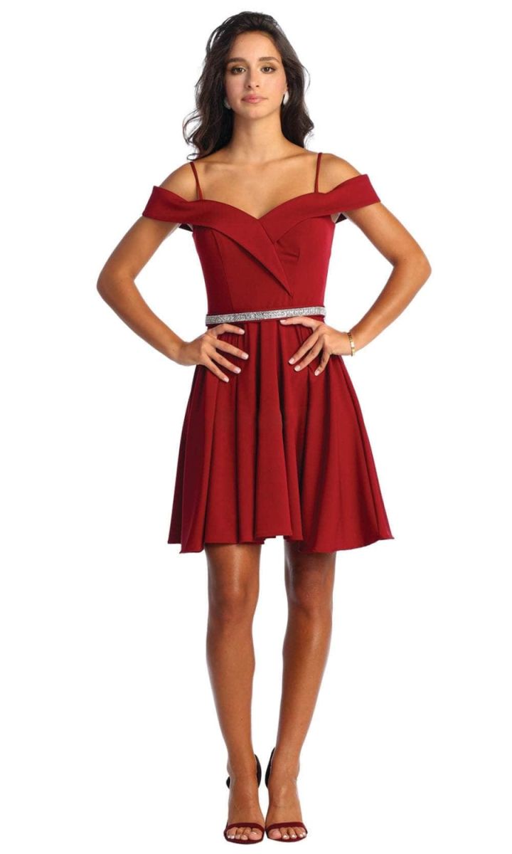Off-the-Shoulder Mini/Short Chiffon Cocktail A-Line May Queen 1916