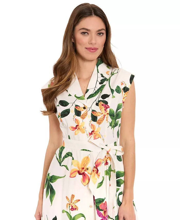London Times Ruffled Maxi Dress T10304M