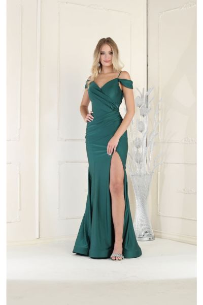 Off-the-Shoulder Floor-Length Jersey Formal Mermaid May Queen 1855