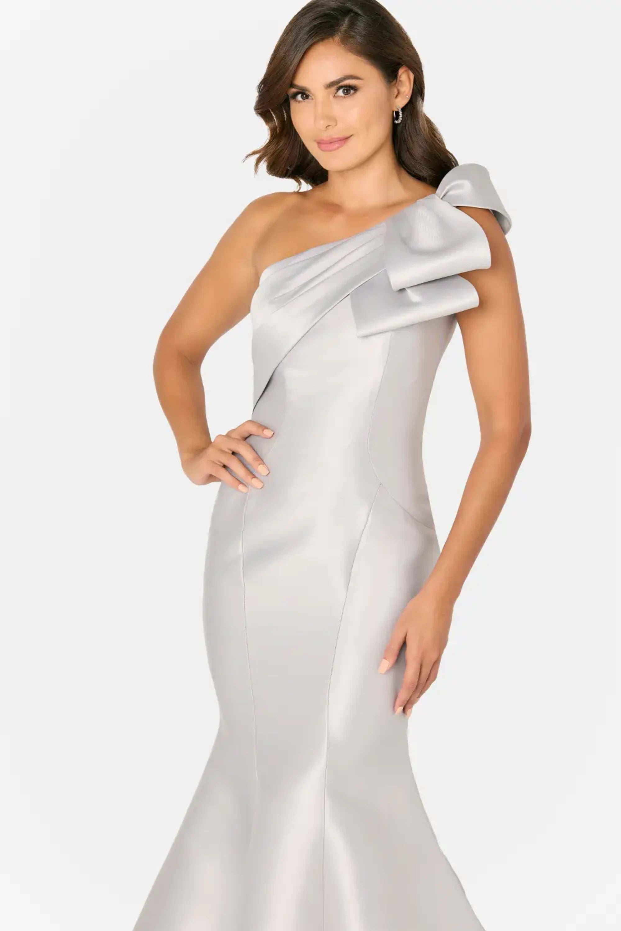 Formal Dresses Formal Long Pleated Evening Dress Silver