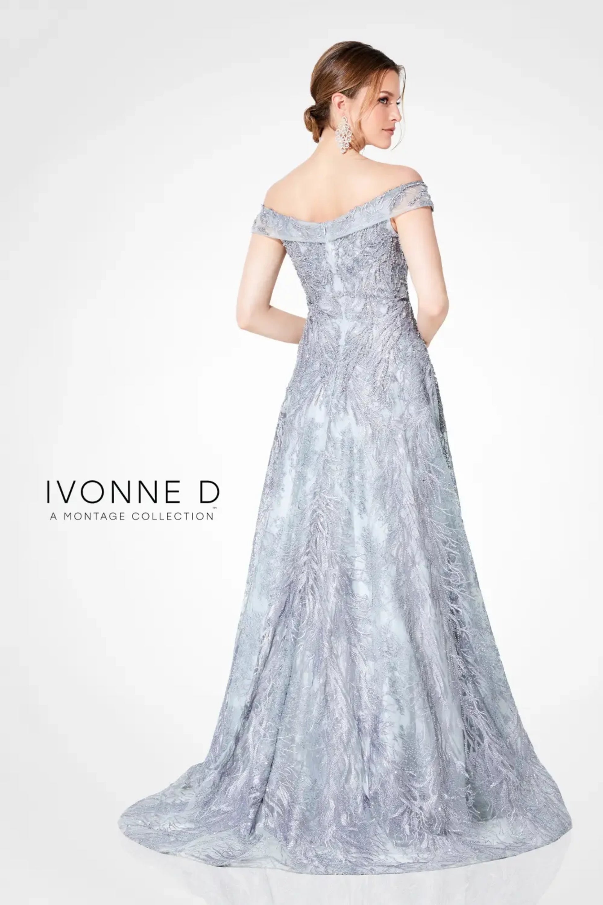 Ivonne D 220D24 Beaded A Line Long Evening Formal Dress