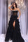 Prom Dresses Prom Long Tiered A Line Slit Formal Dress Black