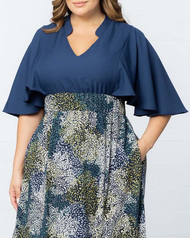V-Neck Floor-Length Jersey Evening A-Line Kiyonna 11242607