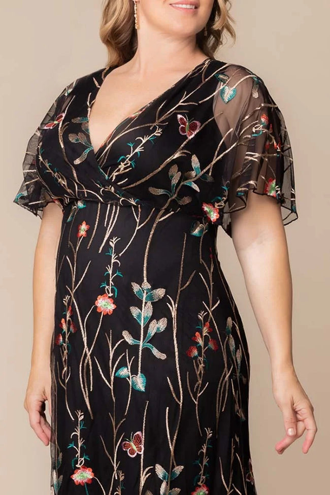 Plus Size Dresses Mother of the Bride Floral Print Plus Size Dress Onyx Meadow Print
