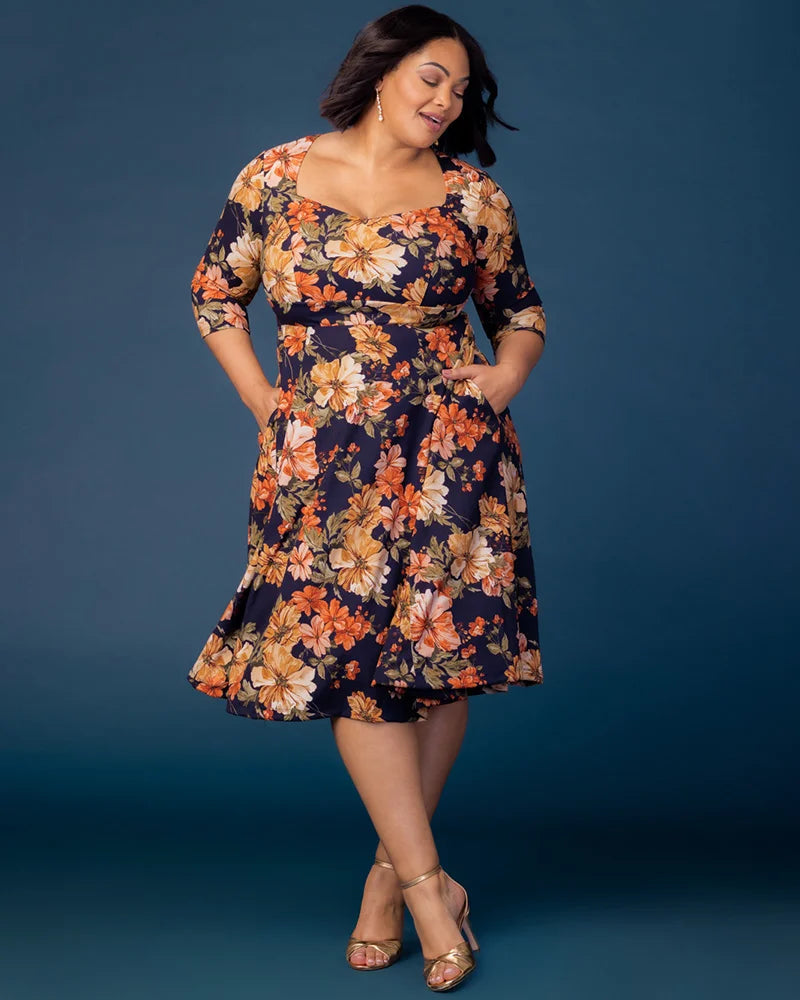 Plus Size Dresses Short Cocktail A Line Plus Size Dress Autumn Garden