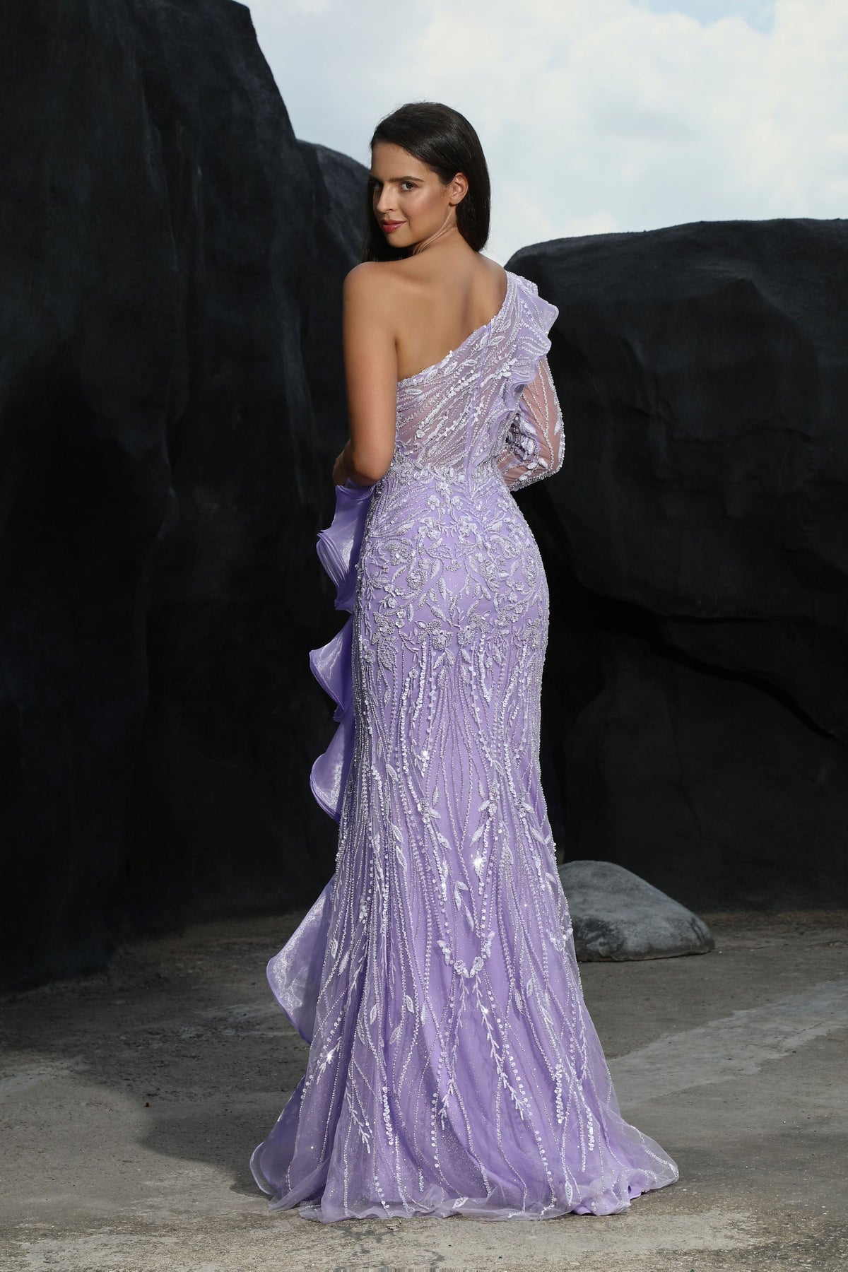 One-Shoulder Floor-Length Satin Formal Mermaid Pre Order