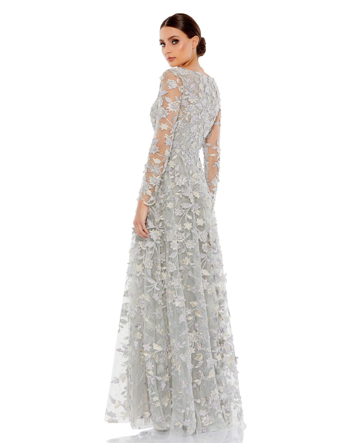 Mac Duggal 70224 Long Sleeve Floral Formal Dress