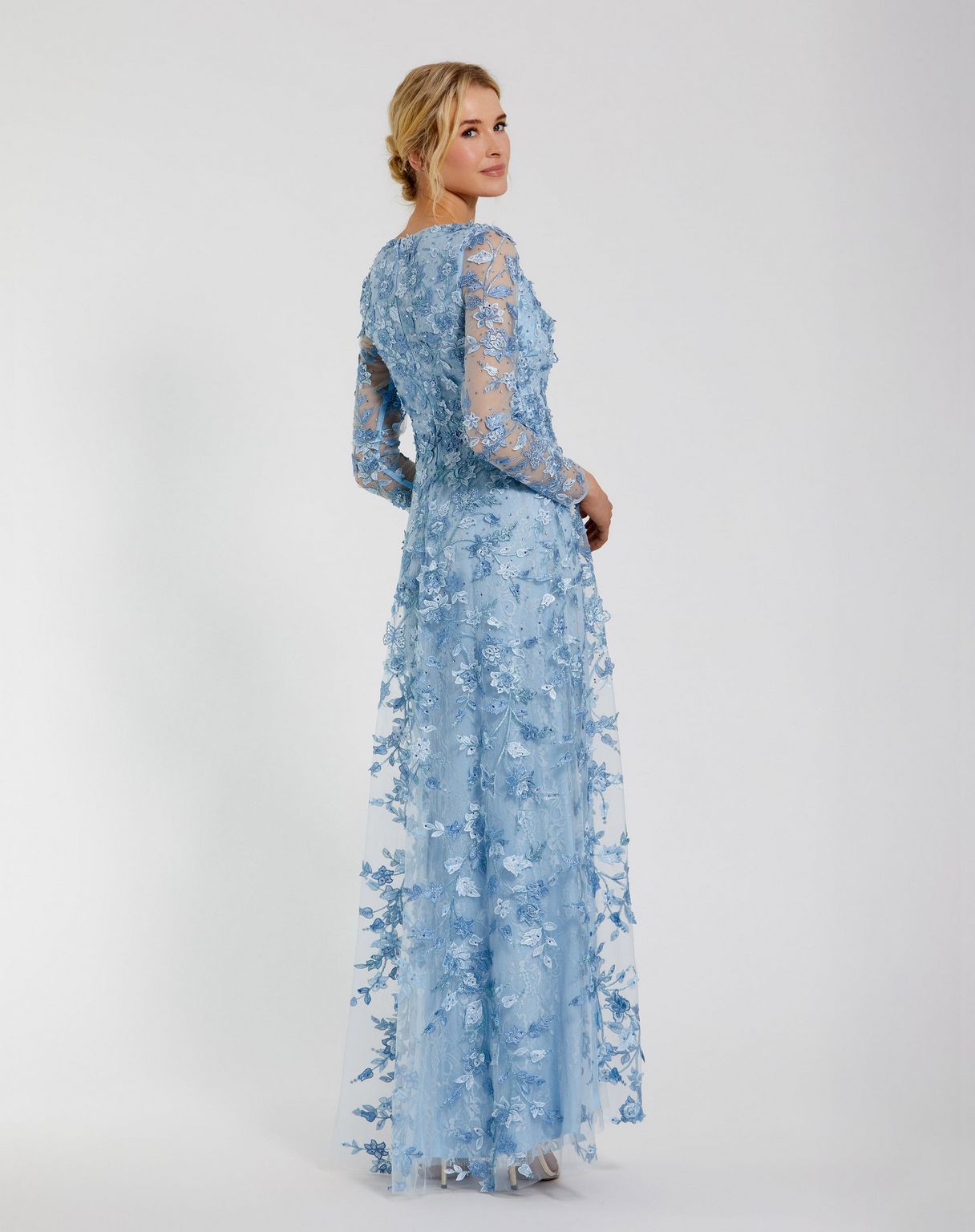 Mac Duggal 70224 Long Sleeve Floral Formal Dress