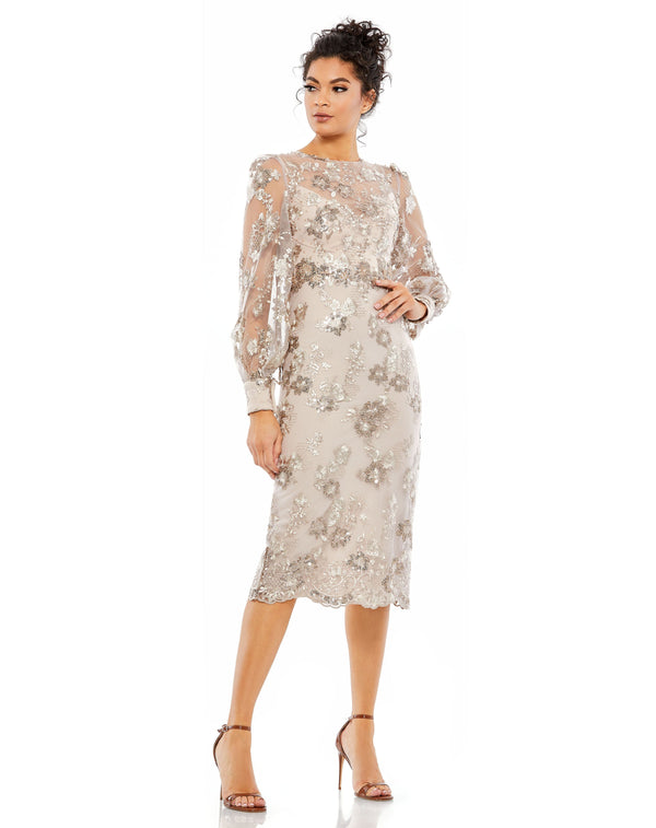 Formal Long Sleeve Dress Midi Mac Duggal 70237
