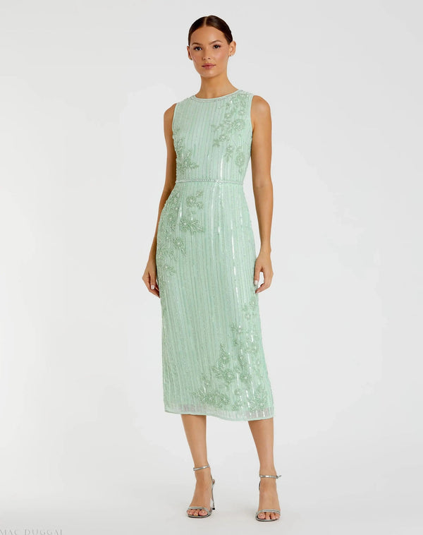 Bateau Midi Sequin Cocktail Dress by Mac Duggal 70260
