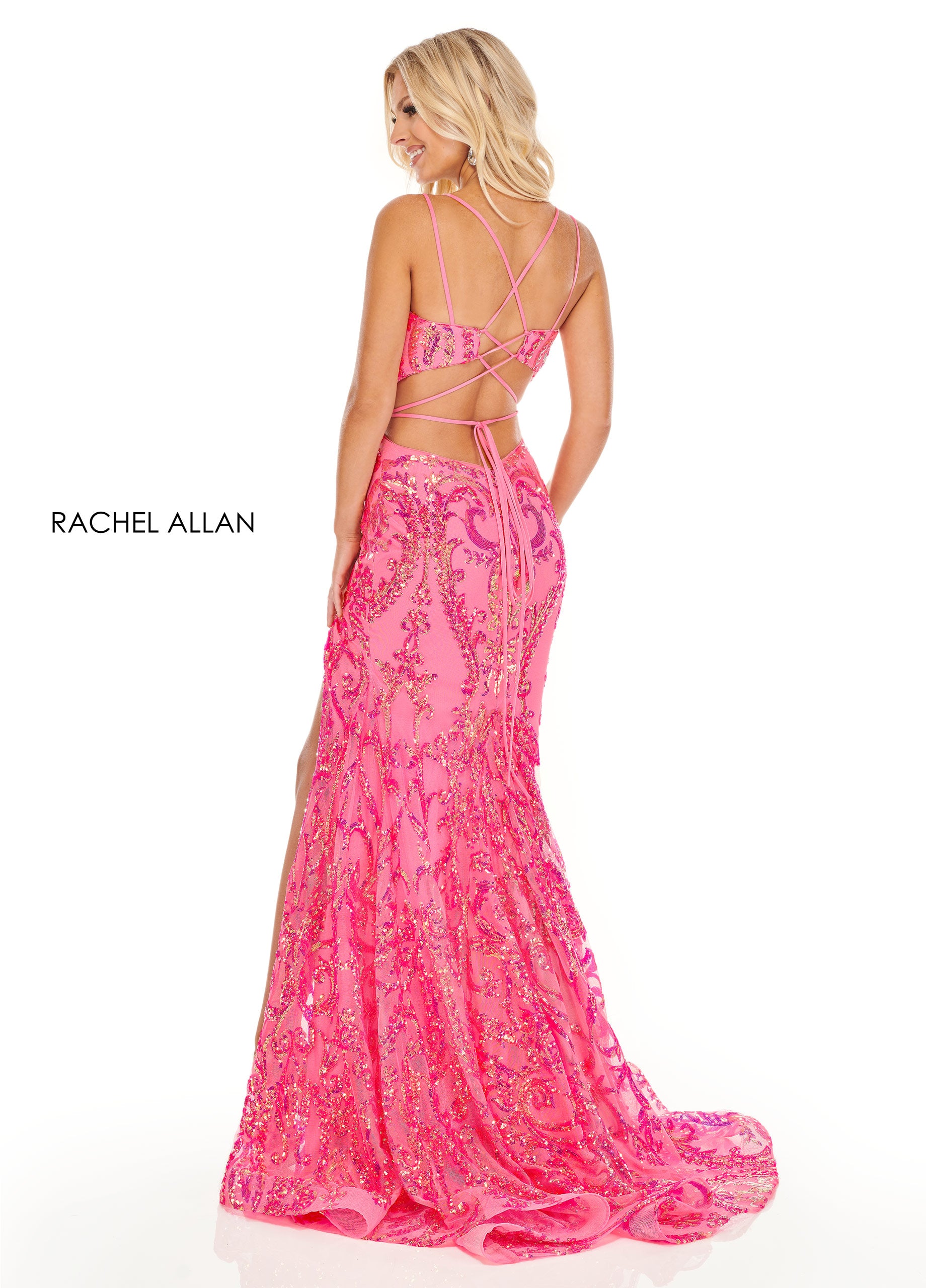 Rachel Allan 70279 Fitted Sequins Long Prom Dress