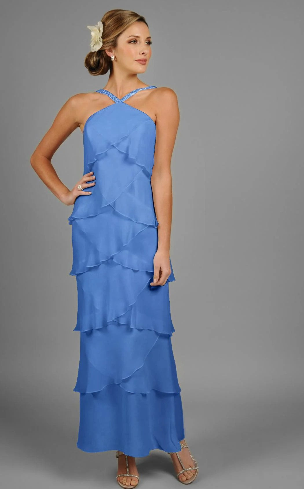 Alexander by Daymor 703451 Long Formal Tiered Evening Prom Dress