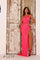 Prom Dresses Fitted Slit Long Formal Sequin Prom Dress Bright Pink