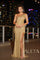 Prom Dresses Fitted Slit Long Formal Sequin Prom Dress Gold