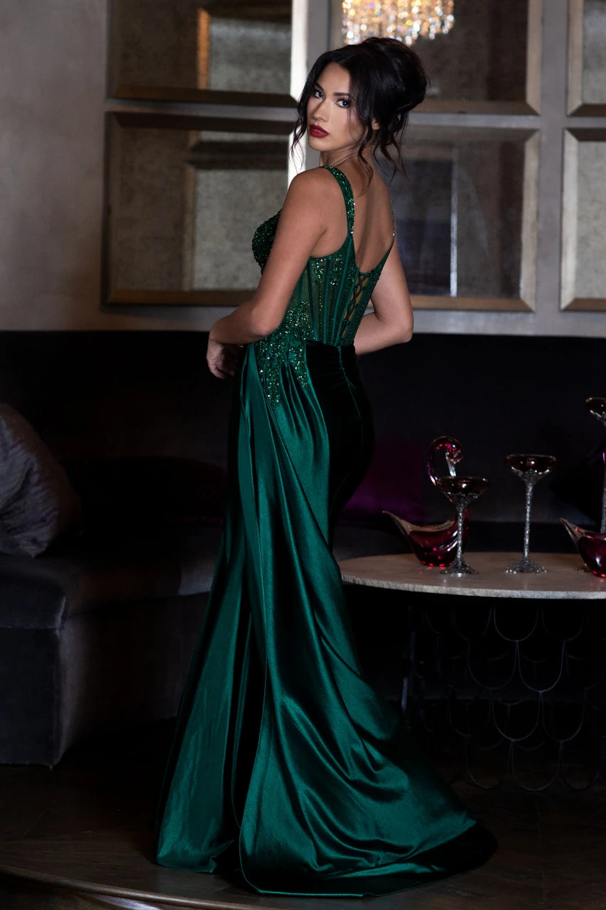Sweetheart Floor-Length Satin Evening Sheath Lenovia 8478