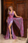 Prom Dresses Long Fitted Glitter Slit Prom Dress Lilac Fuchsia