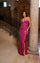 Prom Dresses Long Slit Beaded Formal Prom Dress Fuchsia