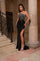 Prom Dresses Long Formal Fitted Slit Sequin Prom Dress Black Multi