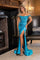 Prom Dresses Long Formal 3D Floral Prom Dress Turquoise