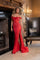 Prom Dresses Long Formal 3D Floral Prom Dress Red