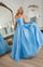 Prom Dresses Long Formal Ruched Layer Prom Dress  Sky Blue